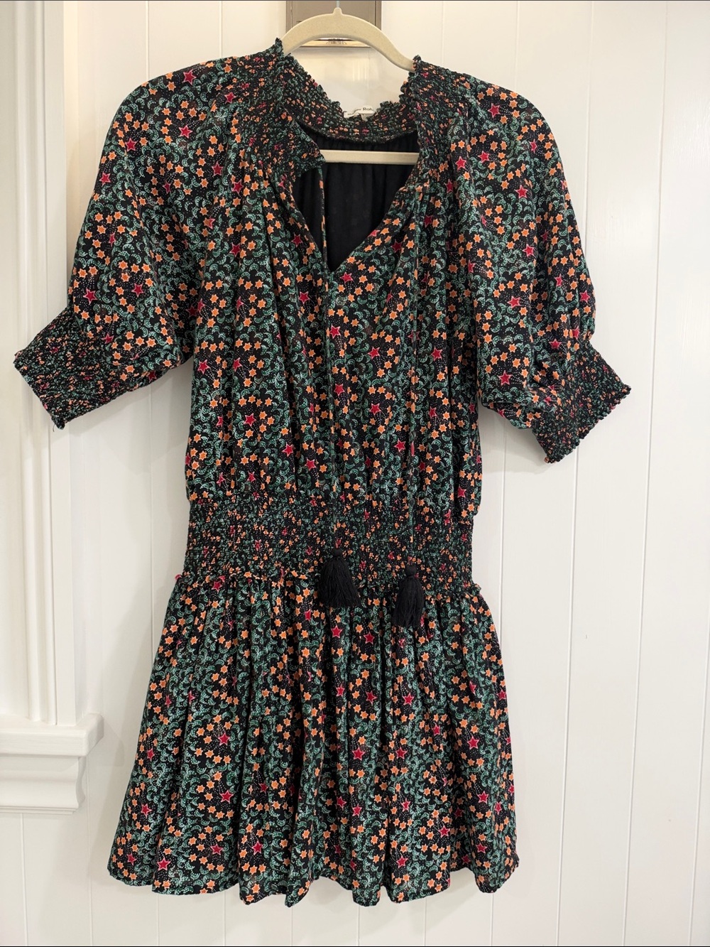 Women’s Floral Star Print Smocked Waist Dress by Roller Rabbit
